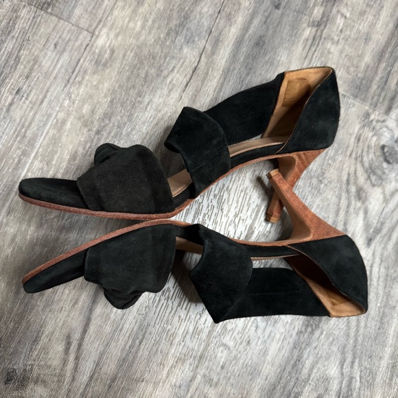 Ulla Johnson Romina Slingback Bow Black Suede Heels Size 38 - Picture 4 of 9